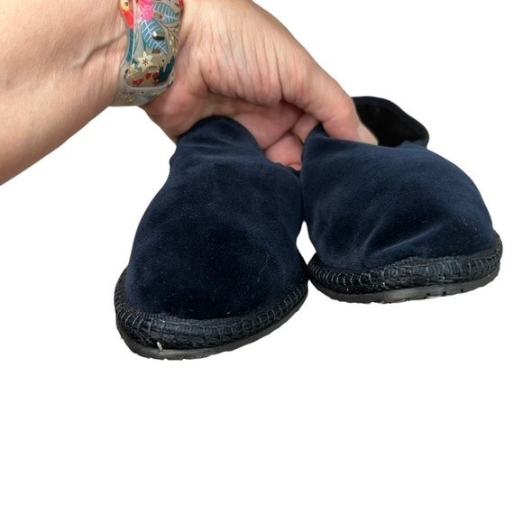 Fifi Venezia Gritti Blue Velvet Slippers Loafers 37 / 6.5 Handmade - Picture 6 of 9